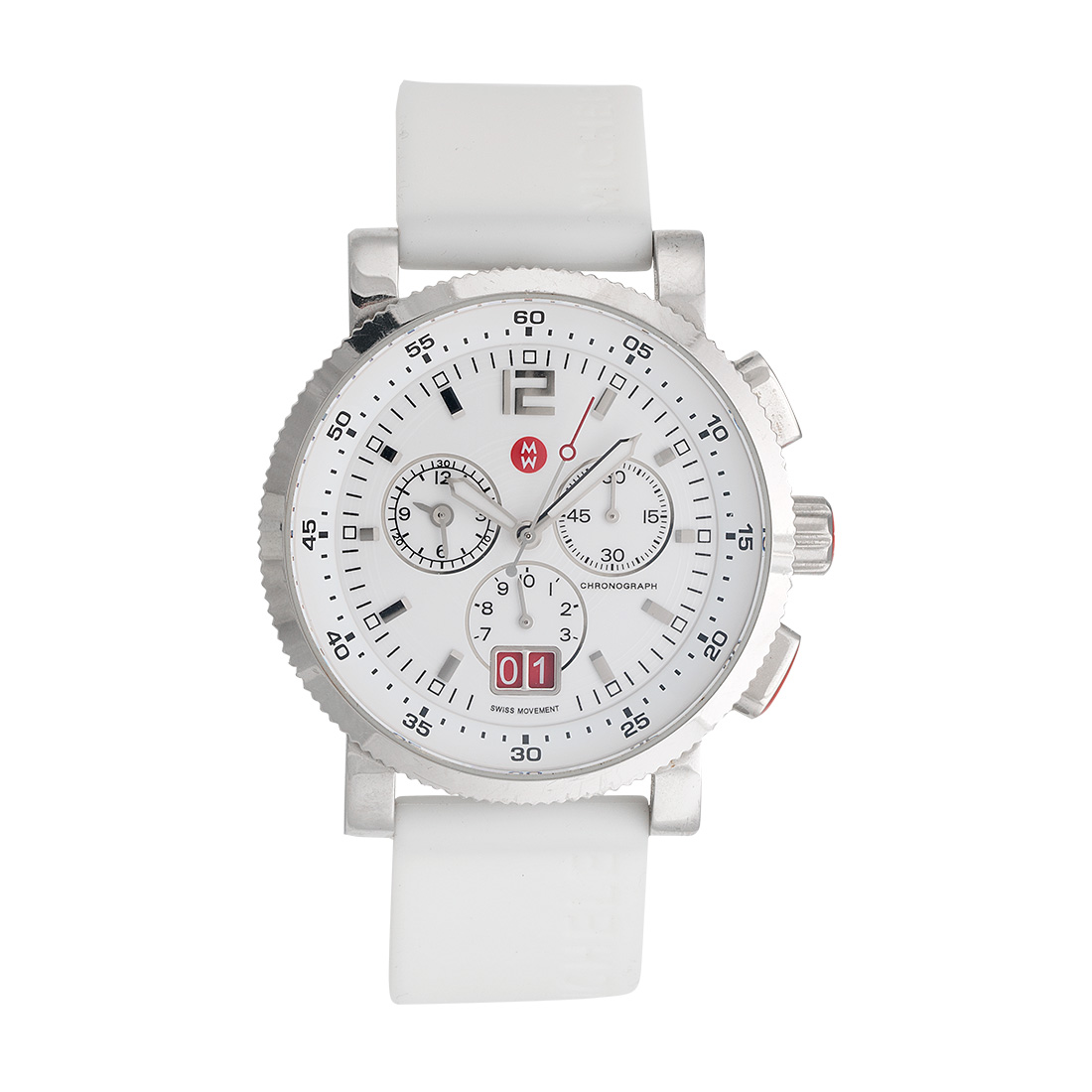 Michele MW01K00D9001 Sport Sail Large Analog-Display Swiss-Quartz Silver-Tone 42mm Womens Watch 