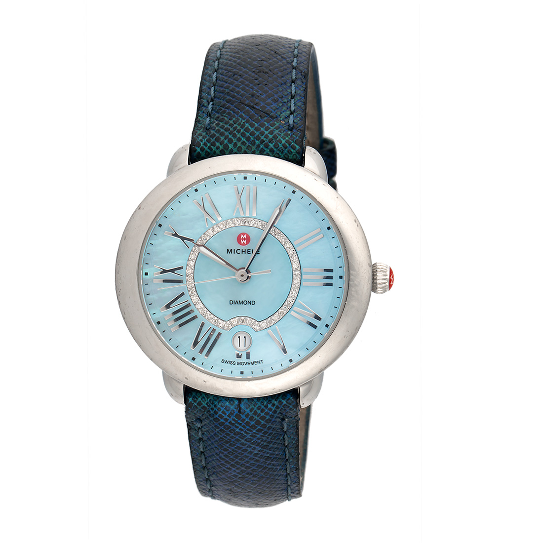Michele Serein MW21B00A0063 Stainless Steel  Blue Diamond Dial 36mm Womens Watch