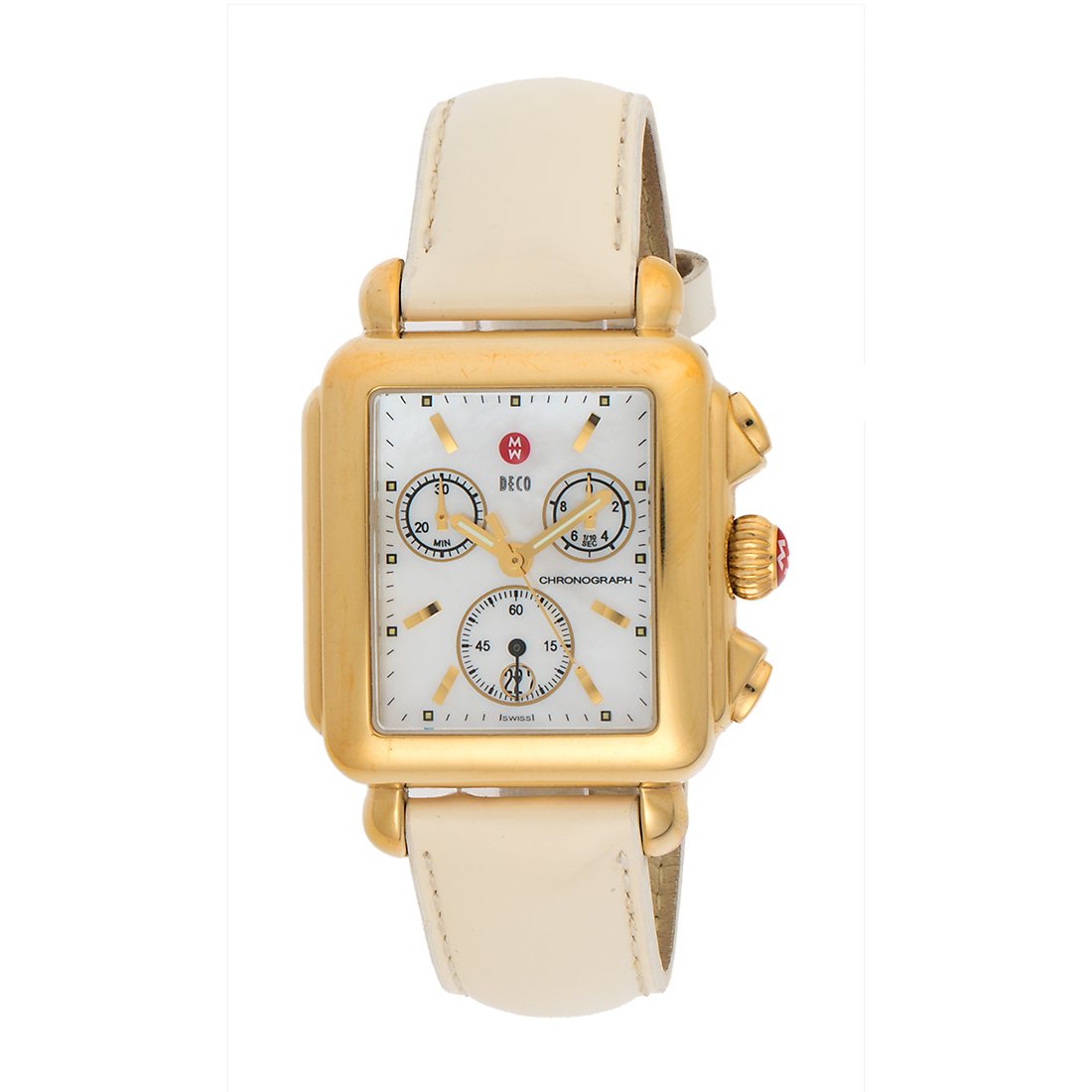 Michele Signature MW06A00A9025 Gold Plated Stainless Steel  Leather Quartz 32mm Womens Watch