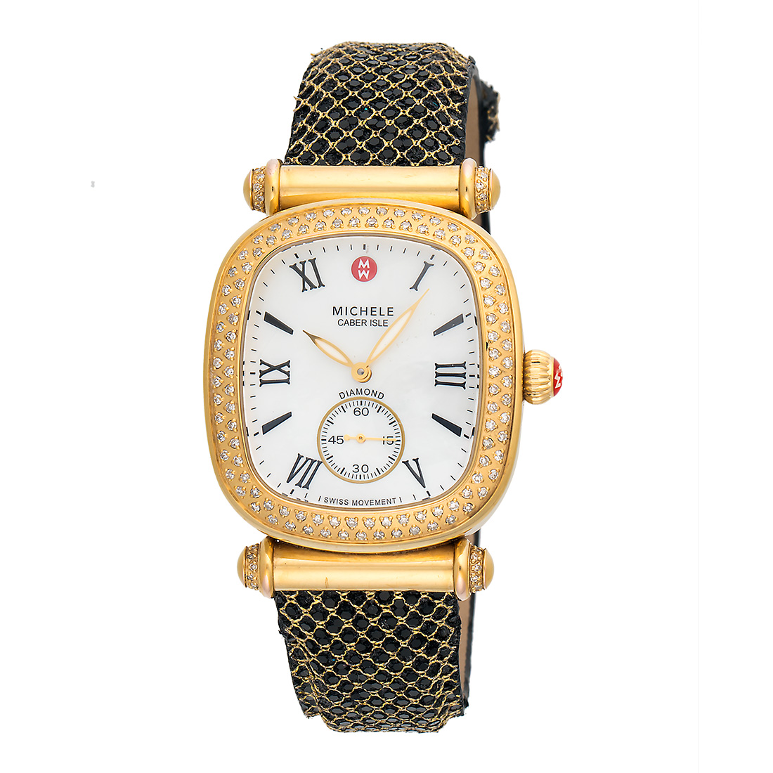 Michele Caber Isle MW16C01B1025 Gold Plated  Stainless Steel 32mm Womens Watch