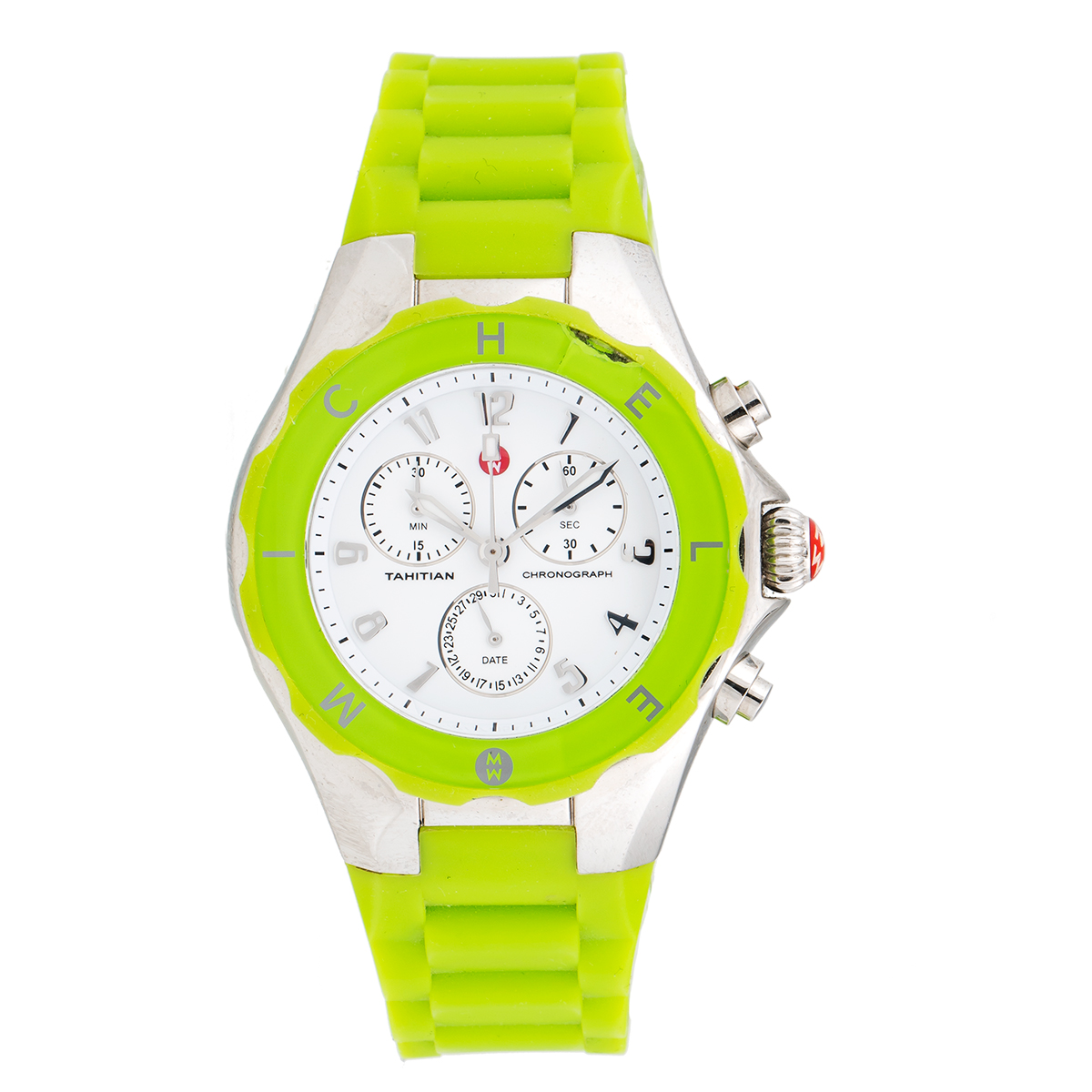 Michele Tahitian Jelly Watch Michele Tahitian Jellybean Stainless Steel & Green Silicone  main image 2