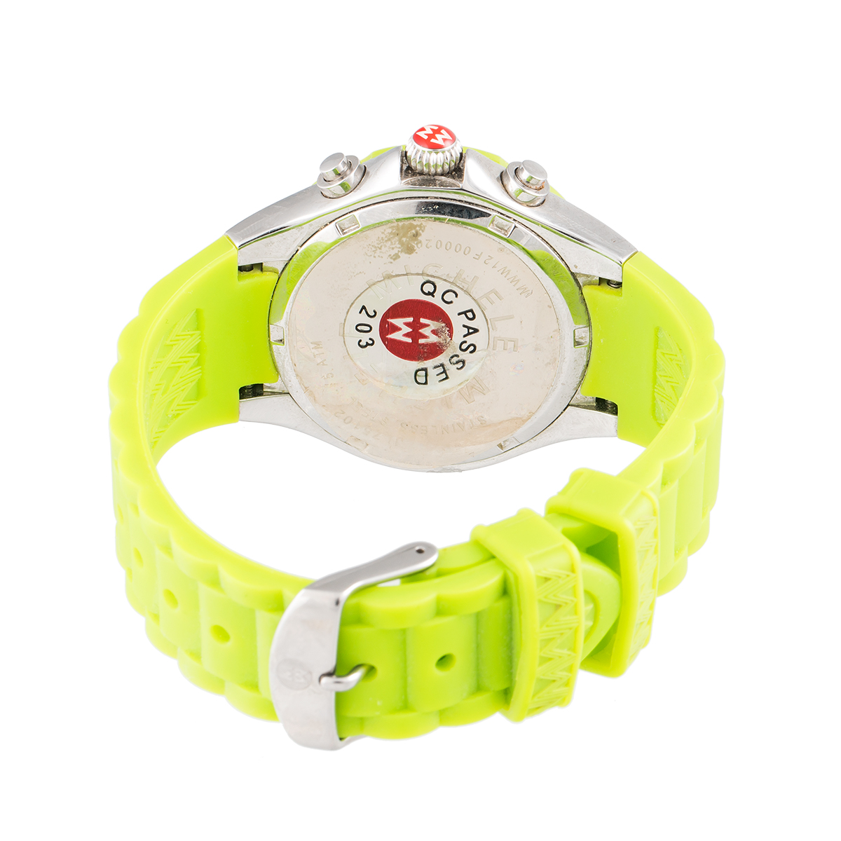 Michele Tahitian Jellybean Stainless Steel & Green Silicone 