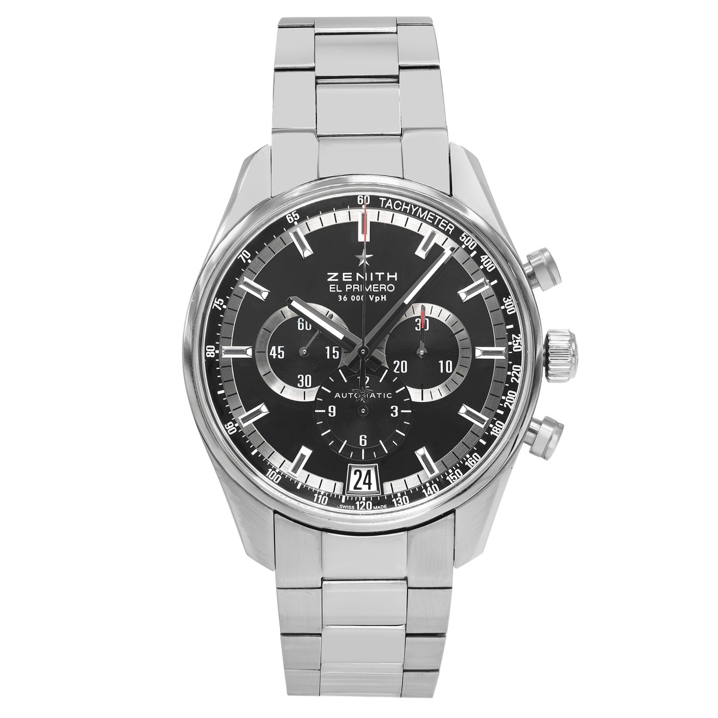 Zenith El Primero 42mm Steel Black Dial Automatic Men Watch